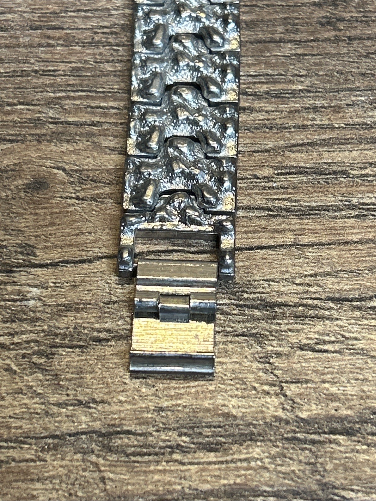 Paris 1937 Silver Tone Watch Sculptural Nugget-Style Quartz 8”