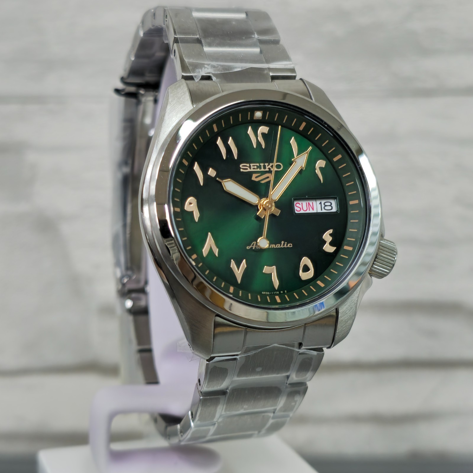 Seiko 5 Rare Automatic Green Arabic Dial SRPH49K1 Stainless Steel Men’s Watch