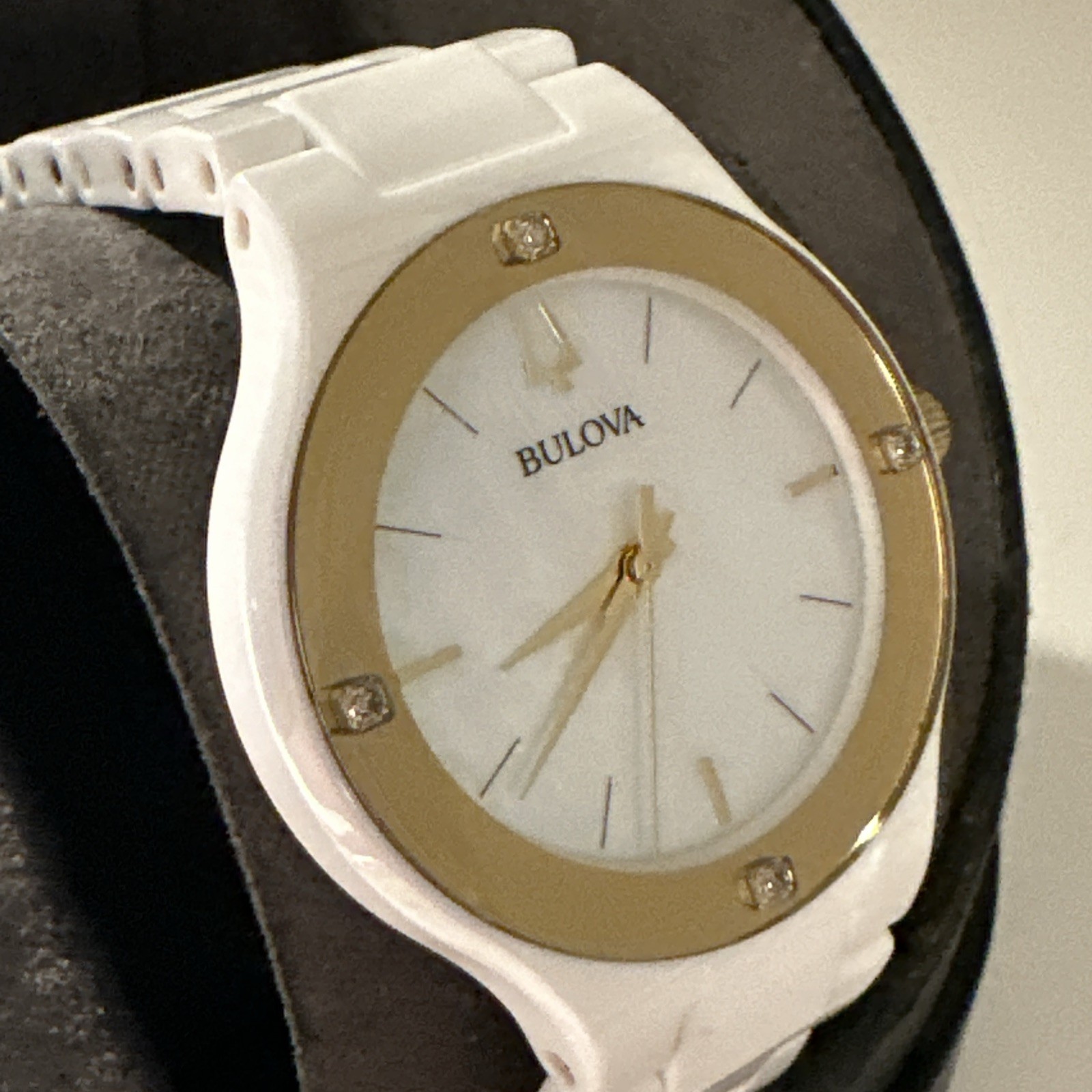 Bulova Millennia Women’s Quartz Diamond Accent White 34.5MM Watch 98R292
