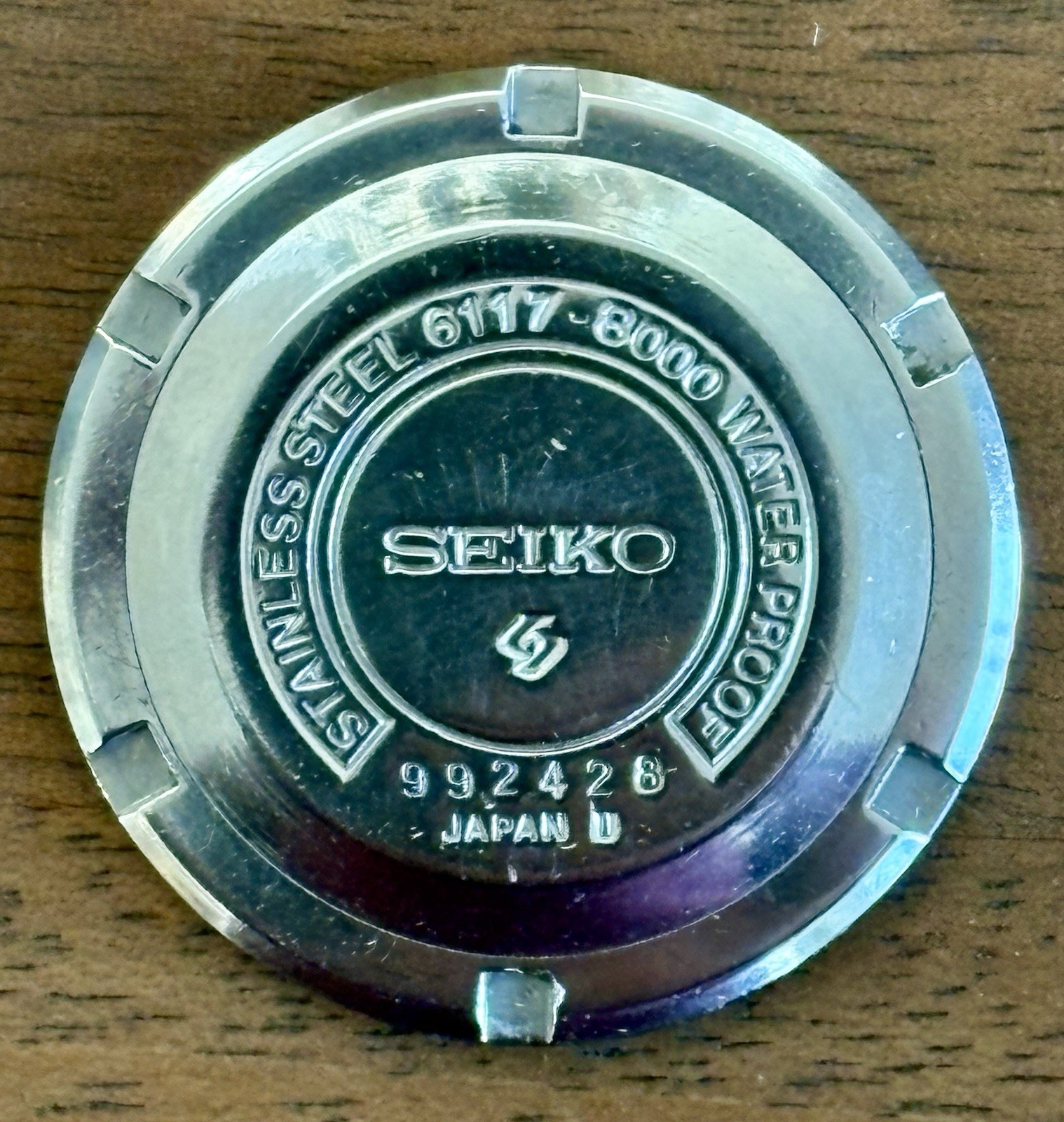 Vintage Seiko 6117-8000 Navigator Timer GMT Automatic 1970 Black Dial Watch Runs