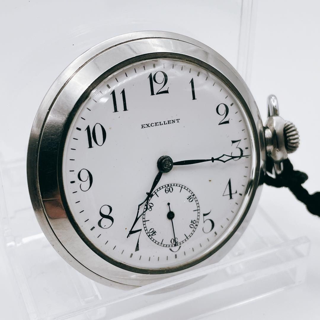 Excellent Manual Wind Small Seconds Pocket Watch Analog Display Collector