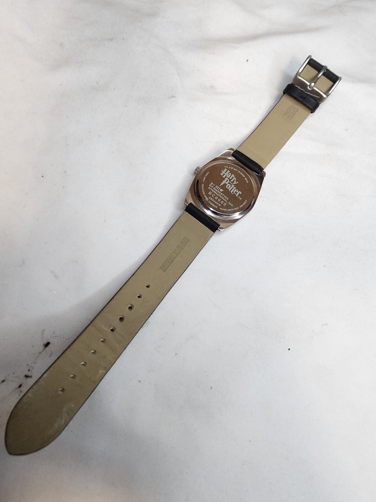 HARRY POTTER Watch Quidditch 32mm Silver Tone SSI Black Leather Band New Battery
