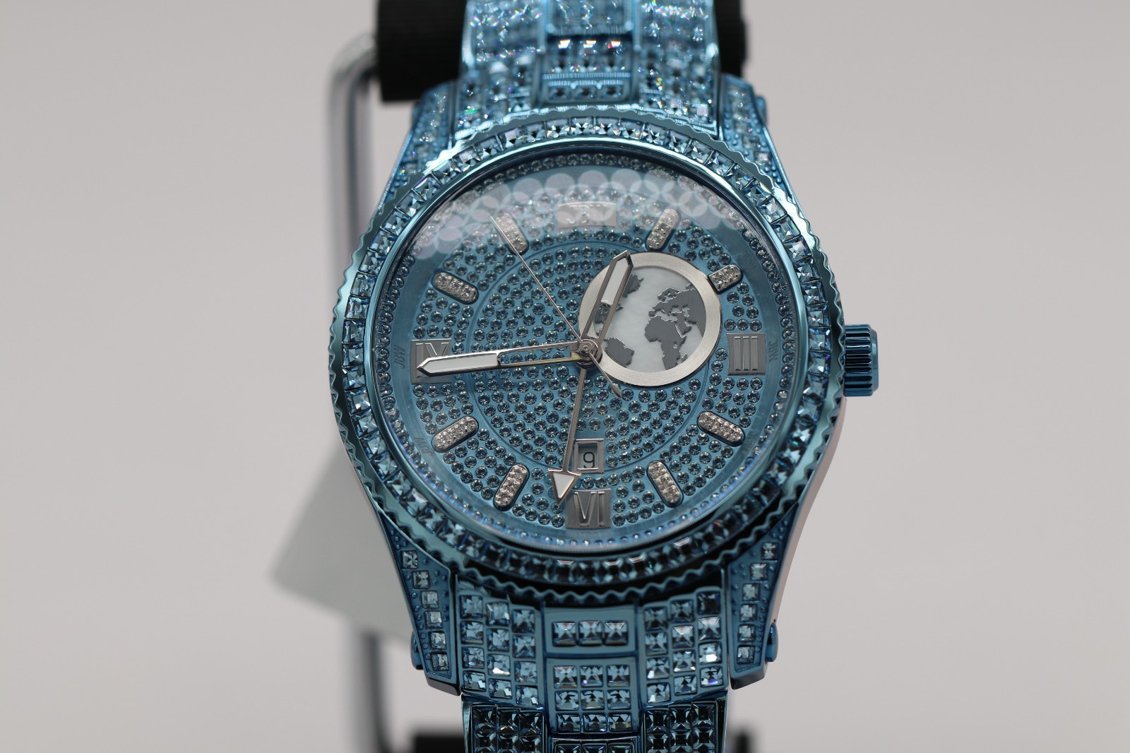 JBW Reserve Jet Setter Watch Dark Blue Dial Diamond Accents Luxury Men’s Watch