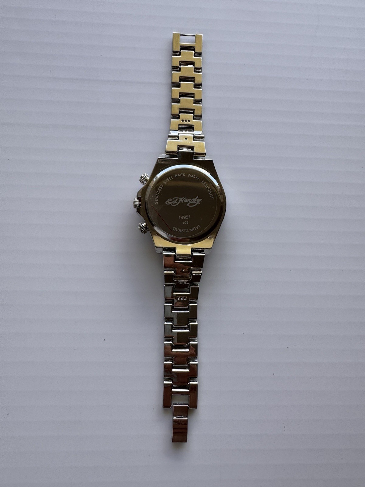 Ed Hardy Women’s Quartz Wristwatch Pink Dial Crystal Accents Multicolor Bezel