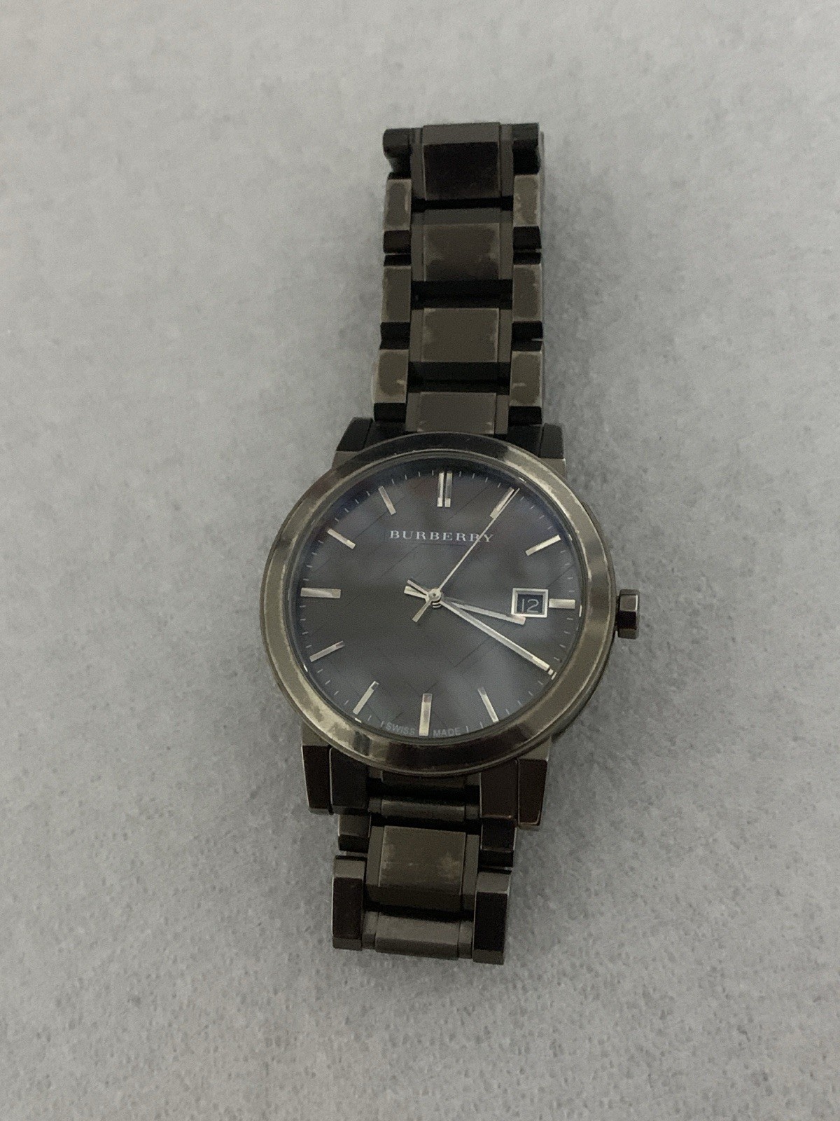 Burberry BU9902 42mm The City Gunmetal Gray Ion Plated Swiss Quartz Mens Watch
