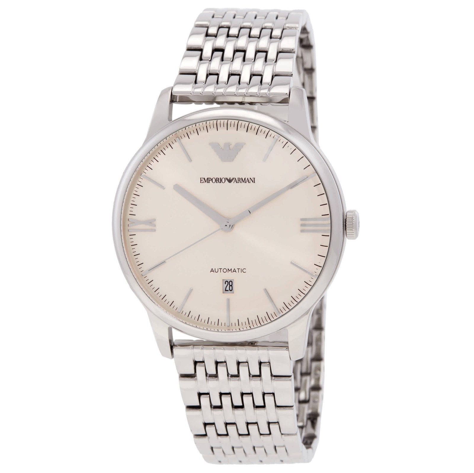 Emporio Armani Automatic Eggshell Sunray Dial Men’s Watch AR60082