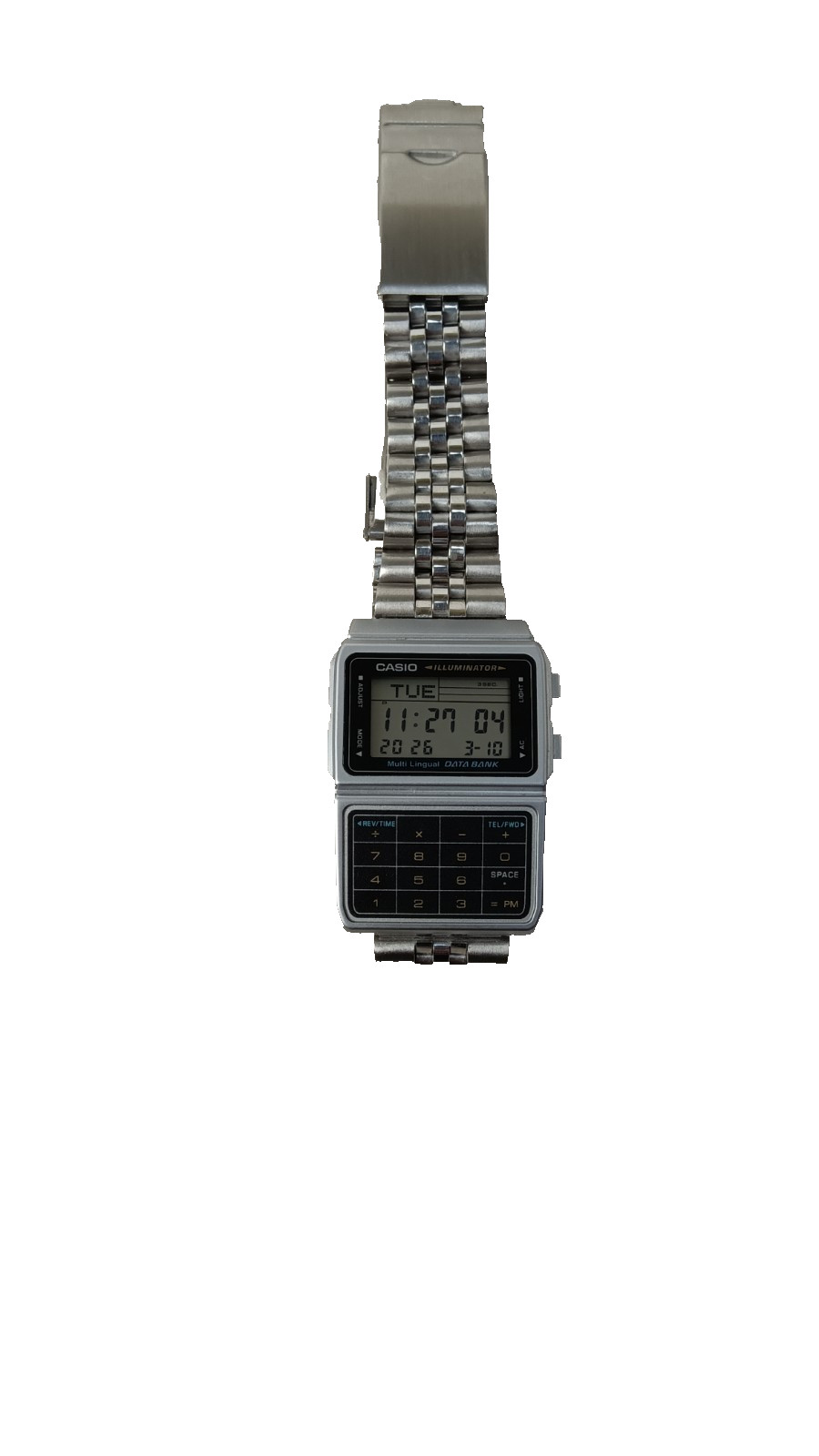 Casio DBC-611-1VT Silver Data Bank Calculator Watch