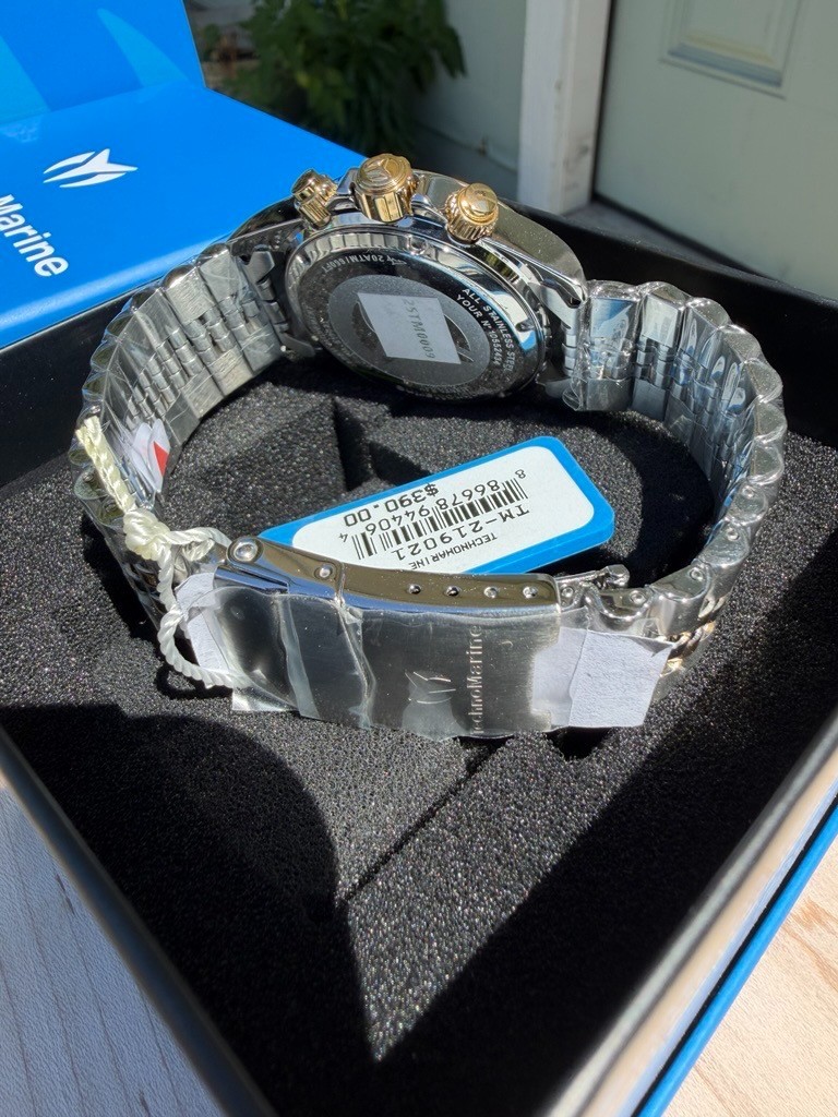 Technomarine Men’s Watch Manta Ray Chrono Yellow Gold Steel Bracelet TM-219021