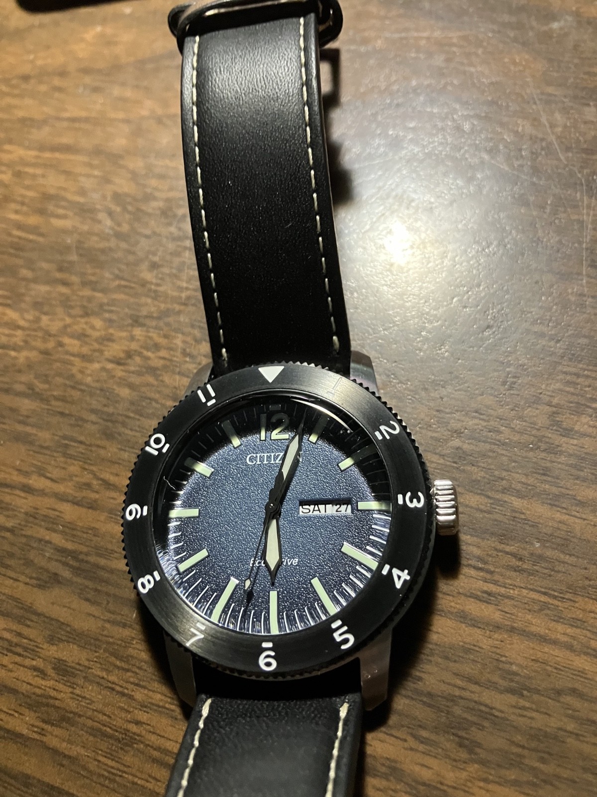 Citizen Brycen AW0078-08L Men’s Blue Dial Leather Strap
