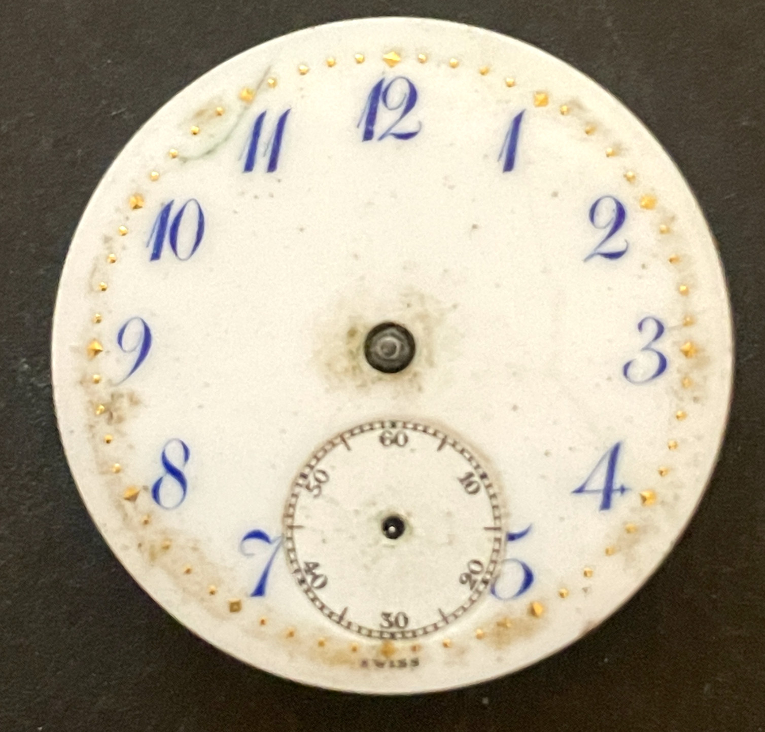 Vintage Perret Pocket Watch Movement Parts 6/0s 15j 25.6mm Swiss