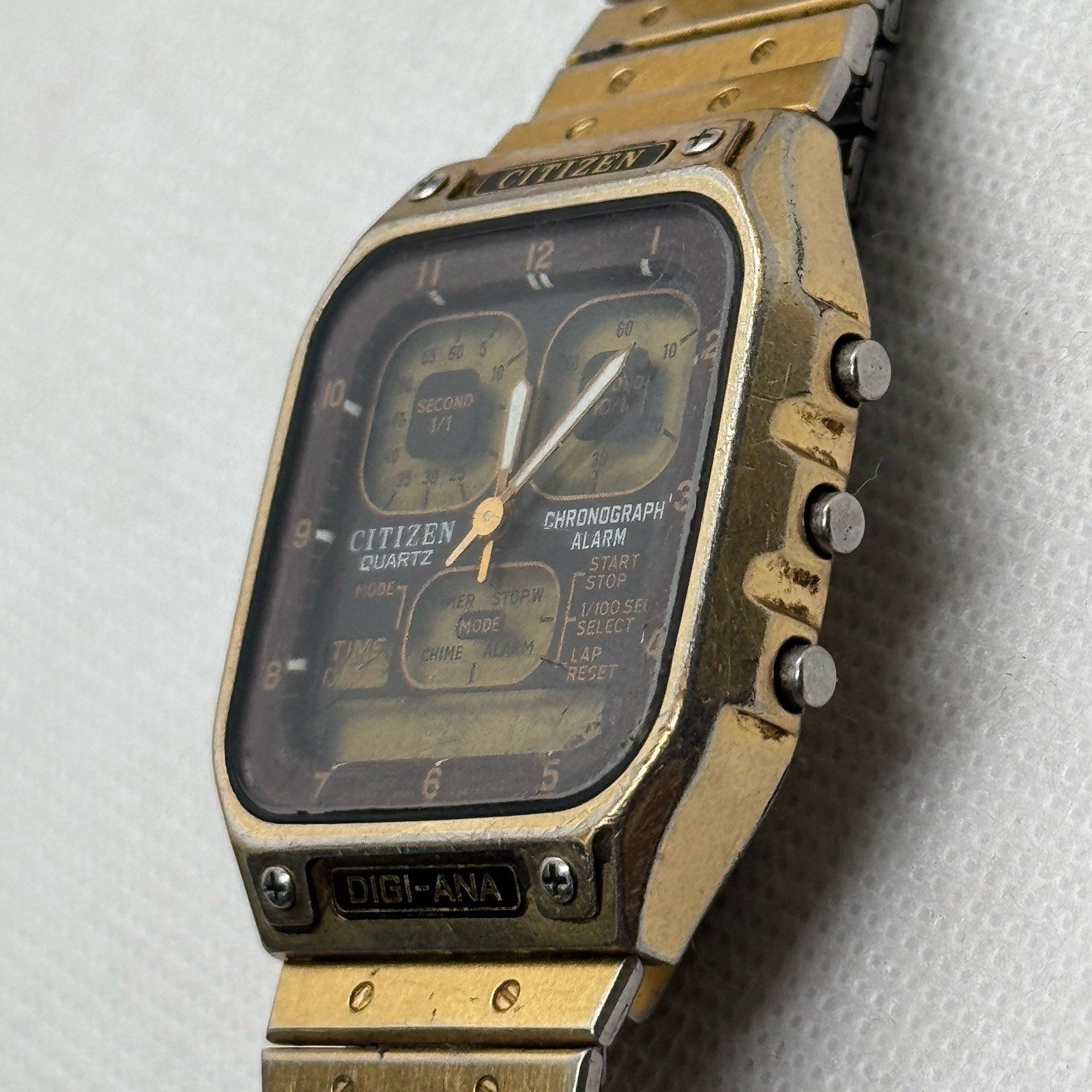 Vintage Citizen Digi-Ana Chronograph Alarm Quartz Men’s Watch 8943-083661 Japan