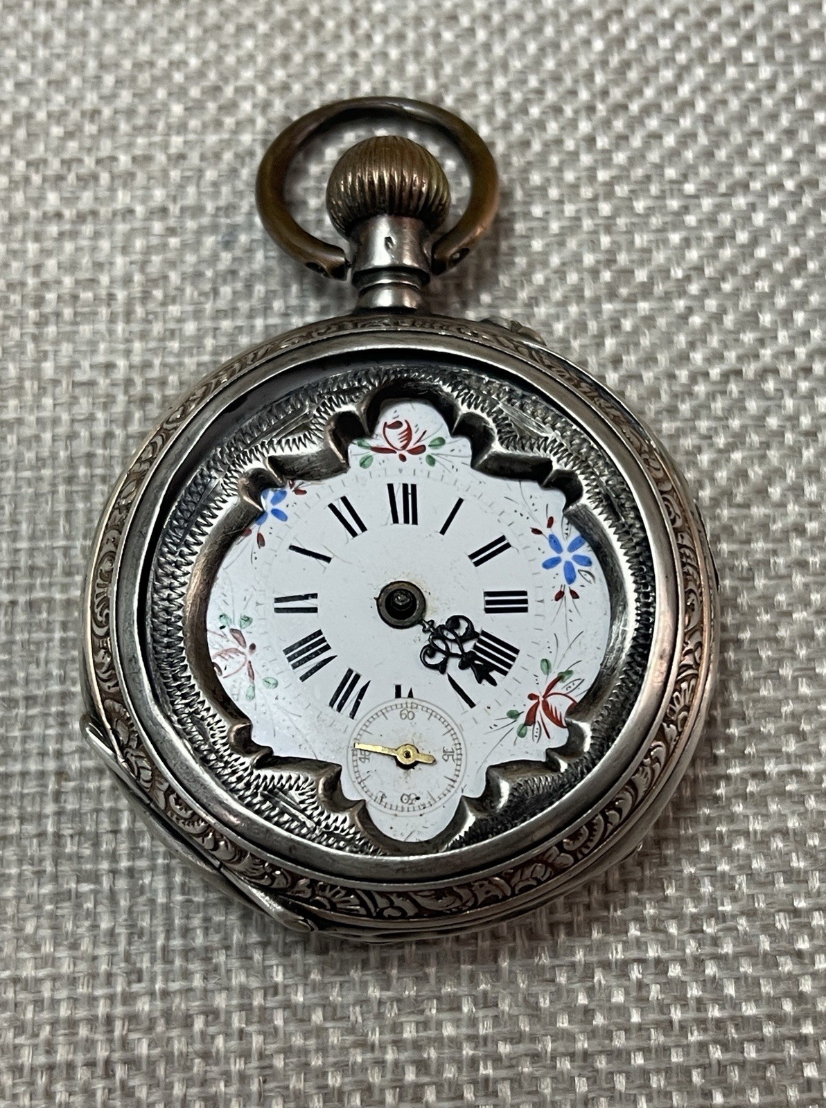 Antique Cylindre 10 Rubis 800 SILVER Pocket Watch ( Parts/Repair )