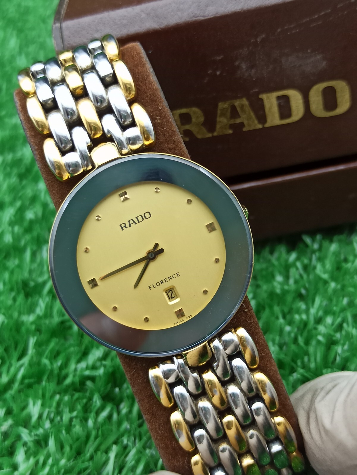 Iconic Model Rado Florence Classic Watch & Half-Gold Swiss Movement 80s Quartz