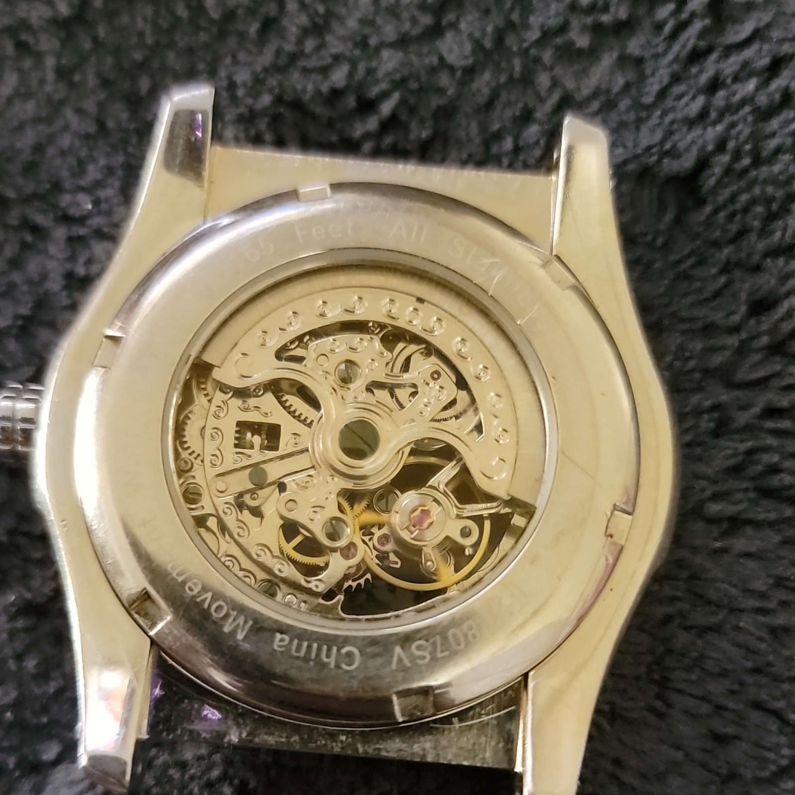 Armitron Men’s Mechanical Automatic Analog Watch Skeleton Dial Gold Bezel