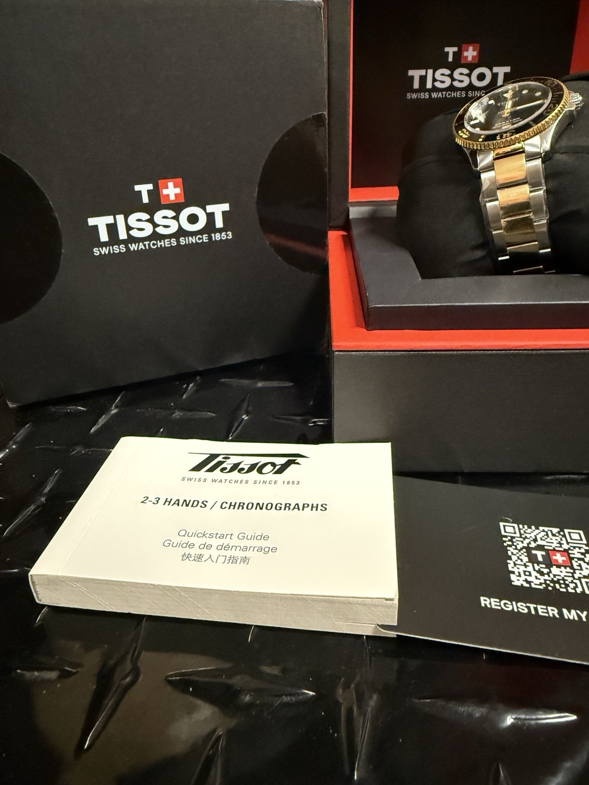 Unused TISSOT Seastar 1000 T120.210.22.051.00 Black Stainless Men Watch in Box