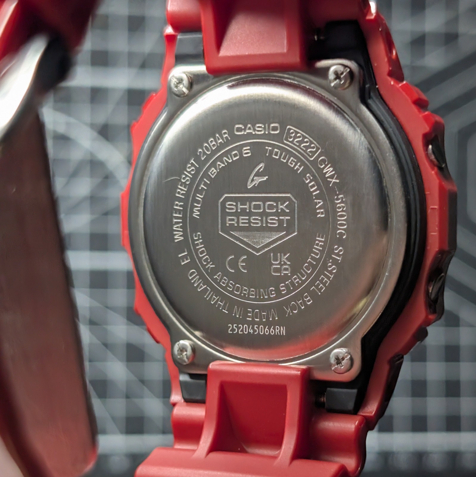 Casio G-Shock Summer GWX-5600 G-Lide Solar Multiband Red Square GWX-5600C-4