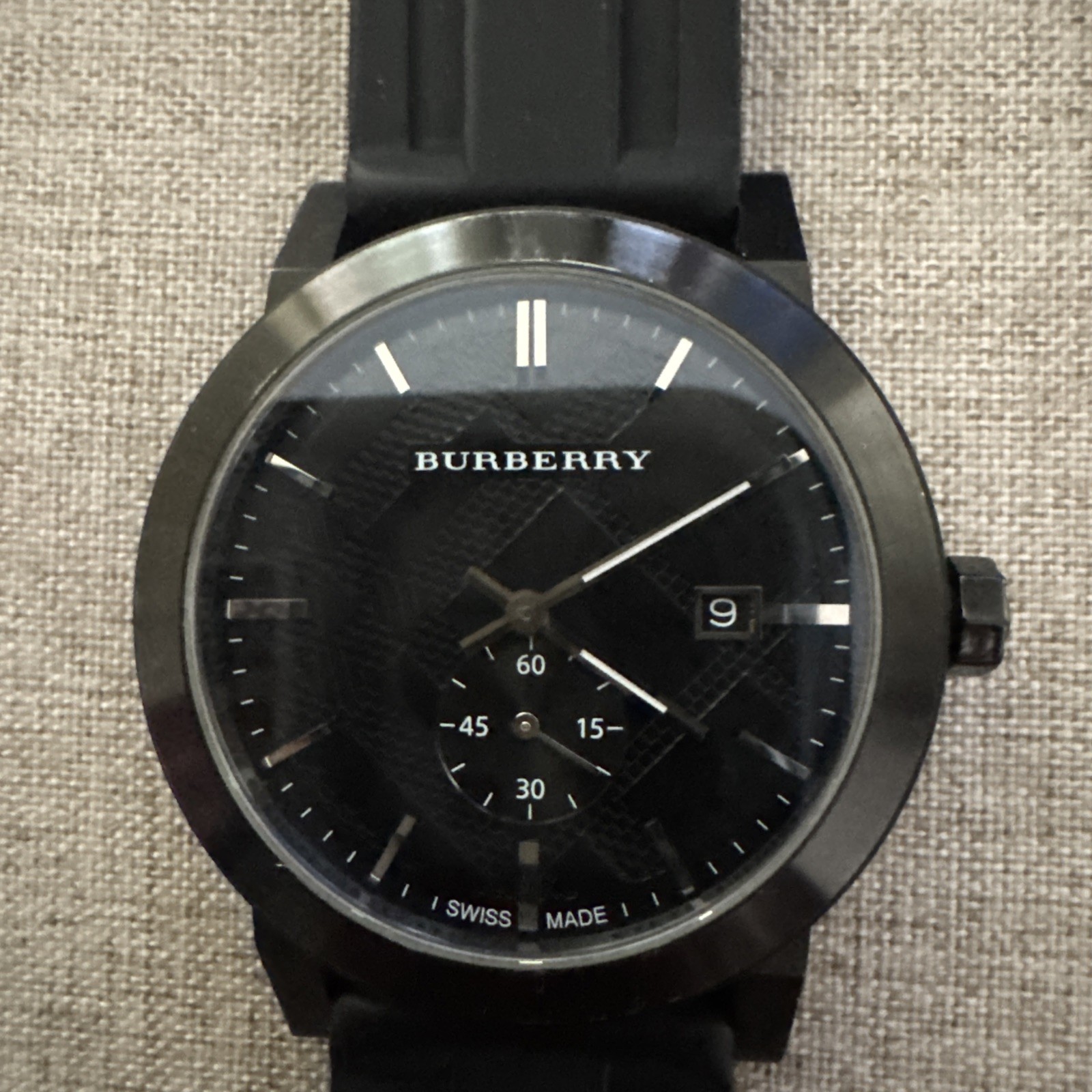 Burberry Watch Made Black Strap BU9906 NO BOX Swiss Made