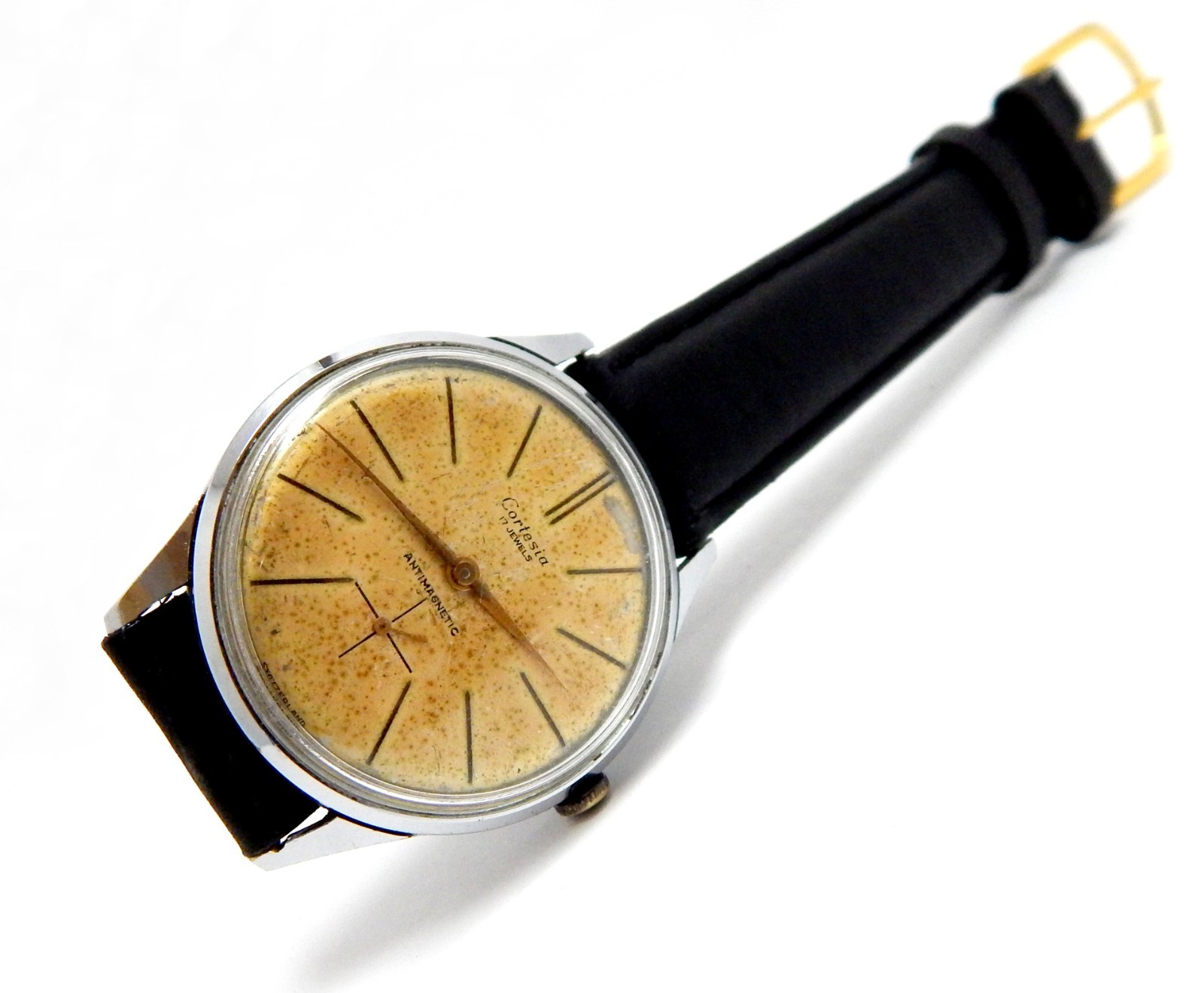 Watch CORTESIA Hand Winding 17 Jewels Case Steel 37mm Circa 1950 Men Working