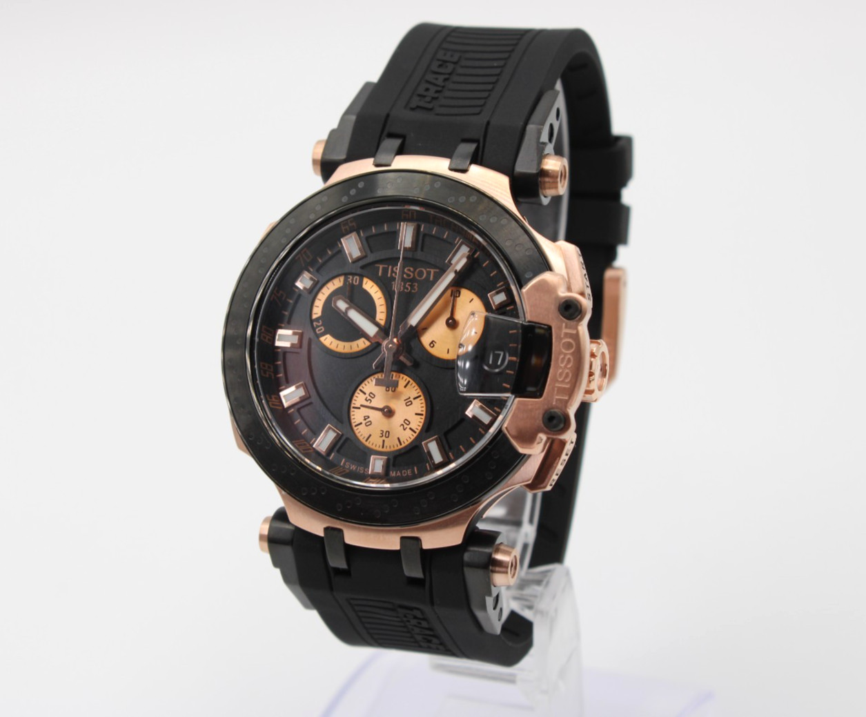 TISSOT T-Race T115.417.37.051.00 Black Dial Rubber Strap Men’s Watch 43mm