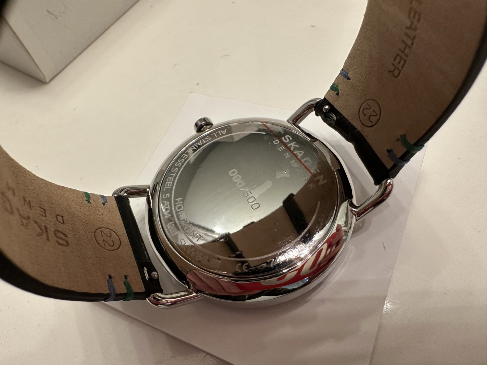 RARE PREPRODUCTION Skagen Horizont Limited Edition Blue Green Dial Black Watch