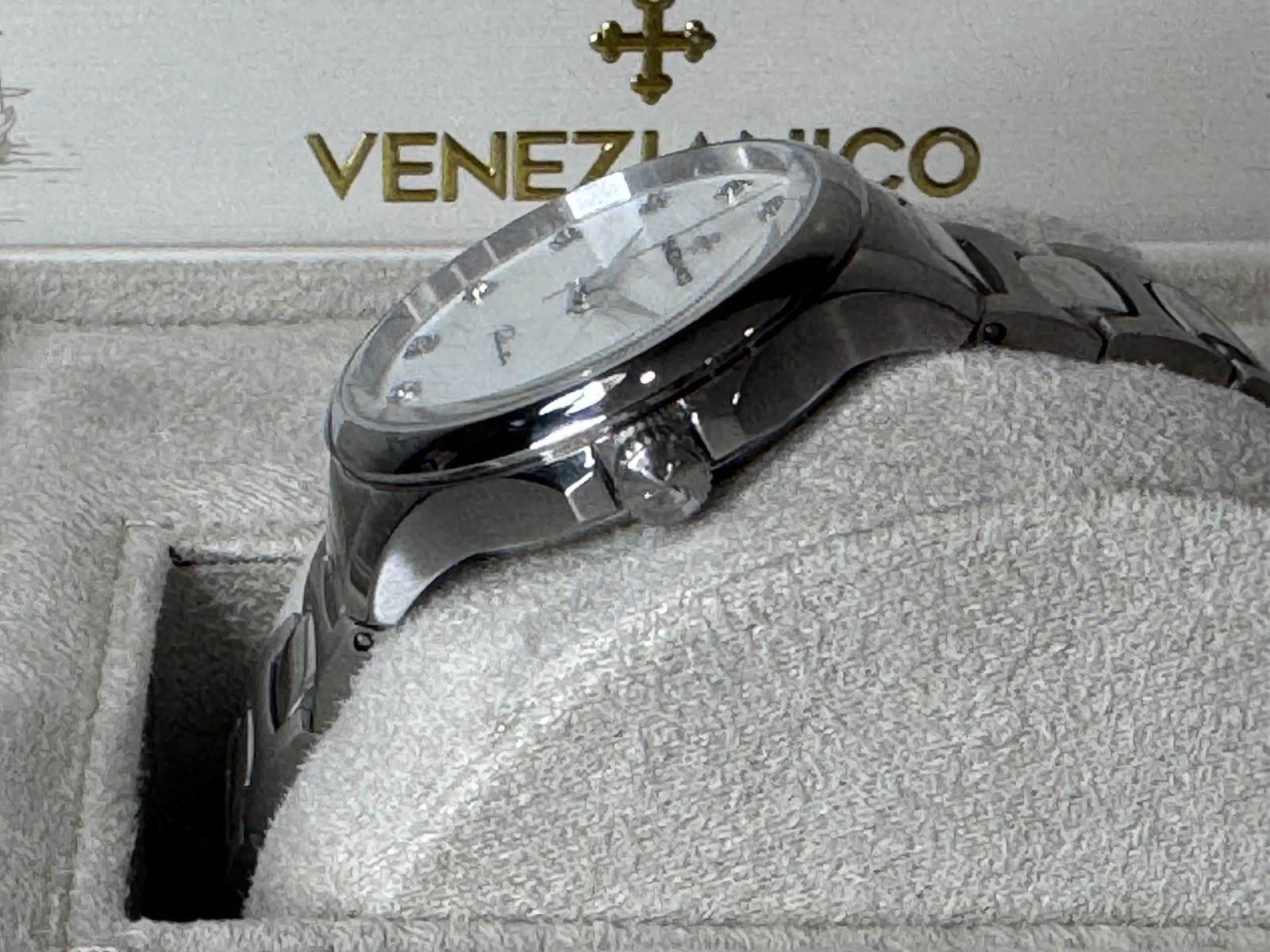 Venezianico Redentore Automatic MOP Dial Diamond Markers SS Complete Set
