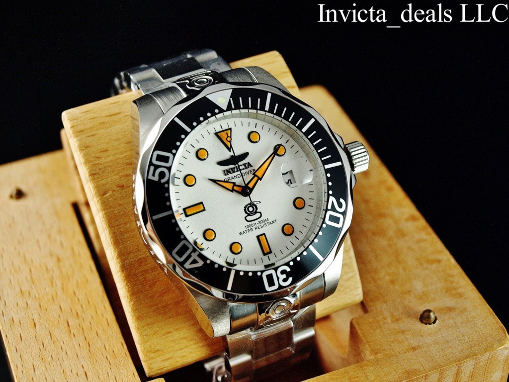 Invicta Men’s 47mm GRAND DIVER AUTOMATIC NH35A FULL LUME Dial Silver Tone Watch