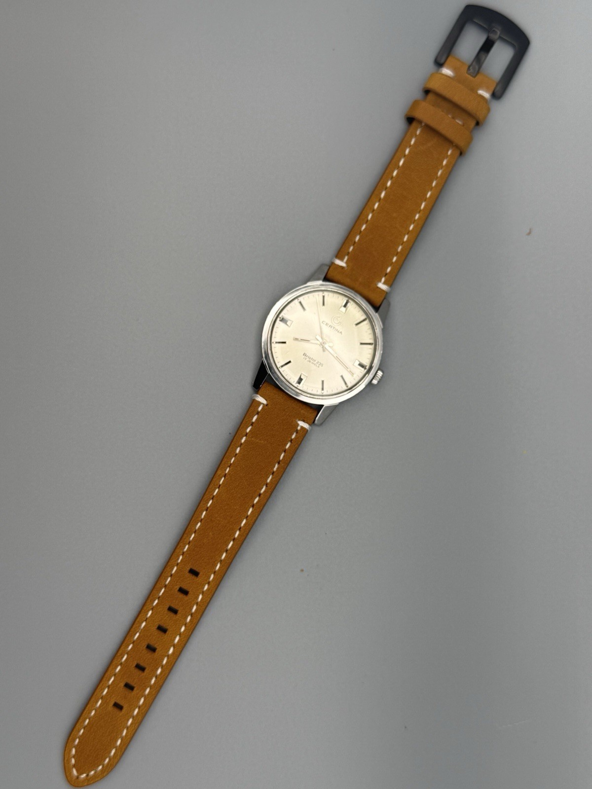 Certina Bristol 235 Manual Wind Swiss 17J Silver Dial Steel 34mm, runs great