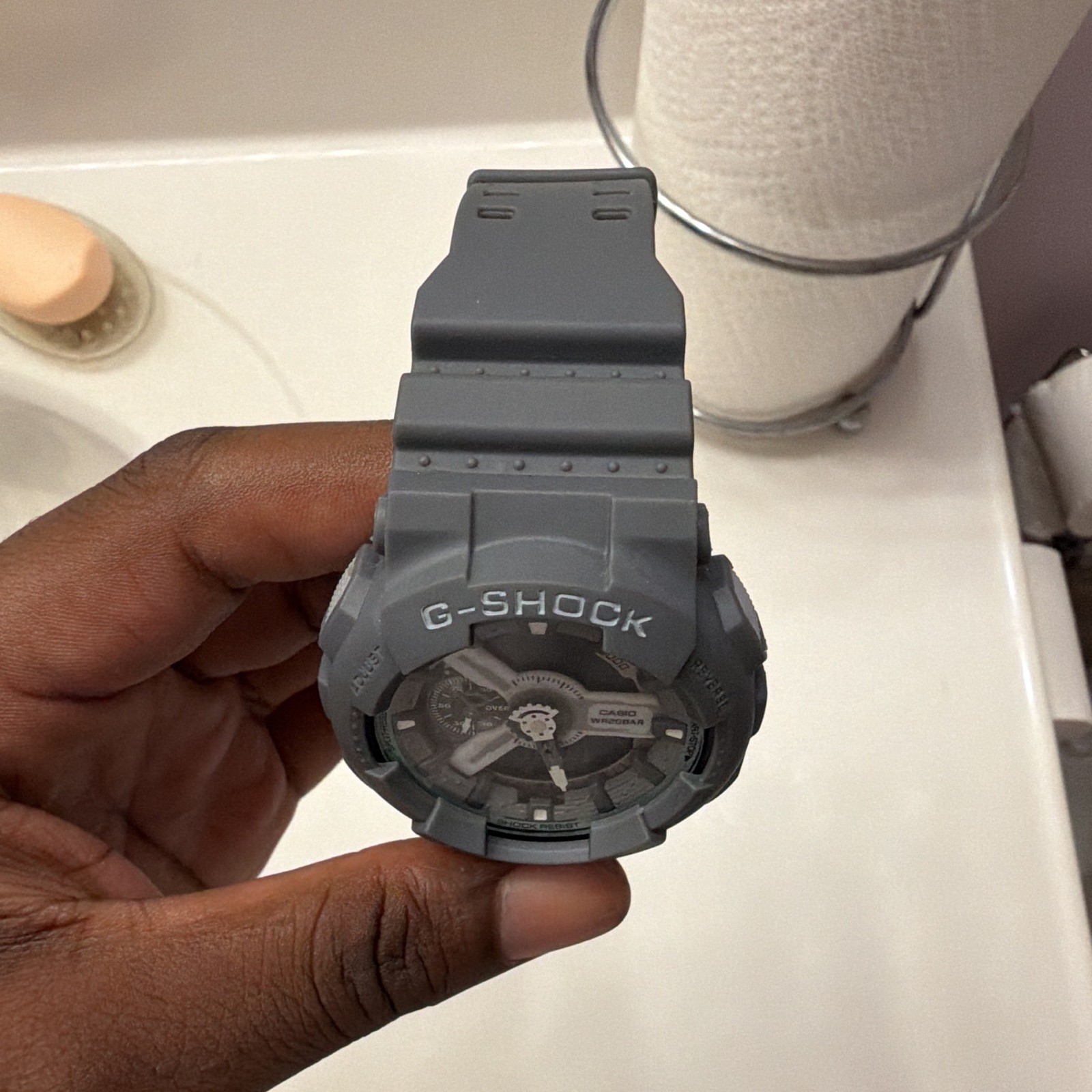 G-SHOCK Shock-Resistant 200m Analog-Digital Quartz Gray Resin Watch