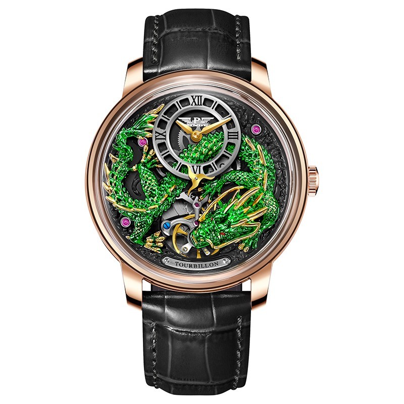 2024 PINDU Men’s Panlong Hollow Mechanical Watch is traditional and elegant