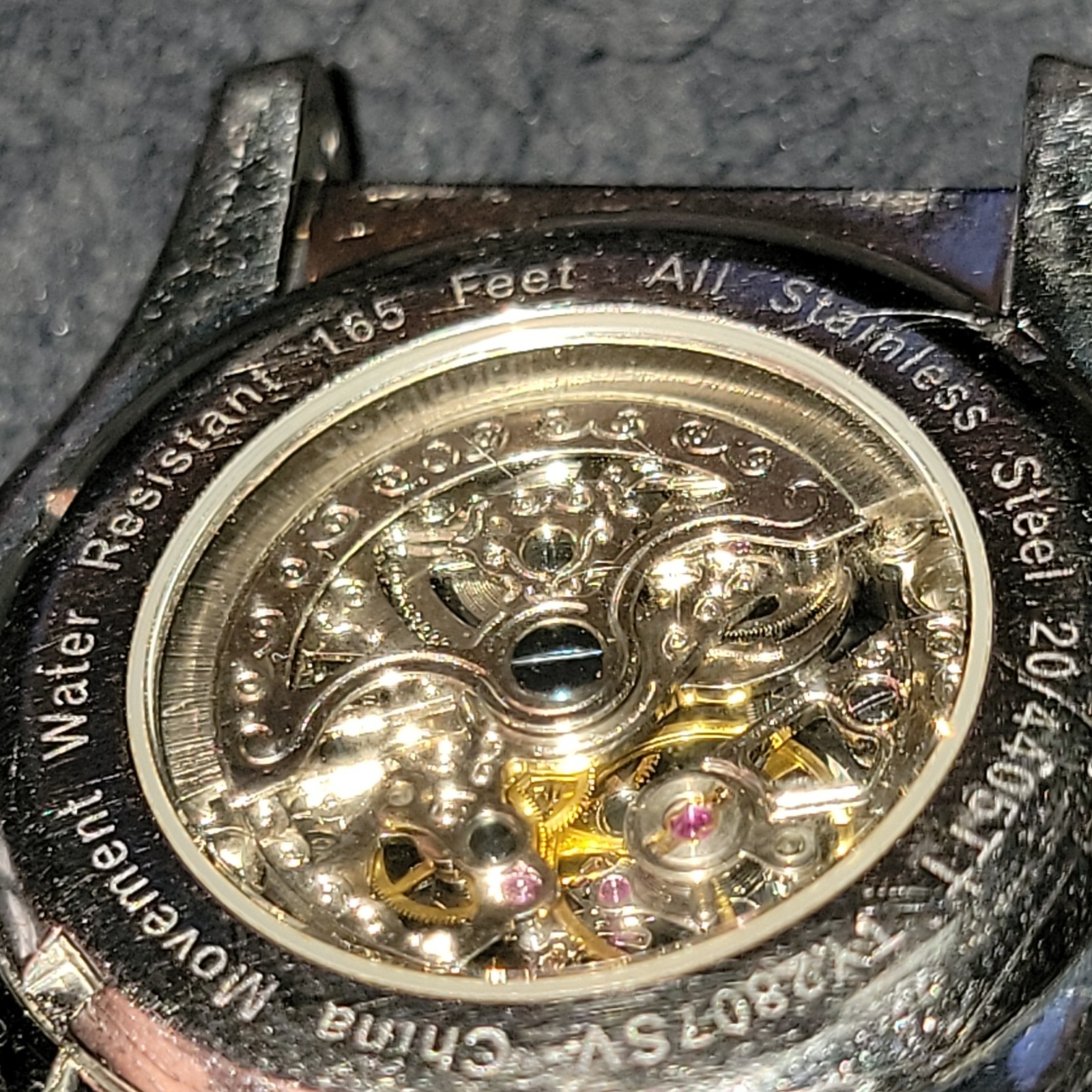 Armitron Men’s Mechanical Automatic Analog Watch Skeleton Dial Gold Bezel
