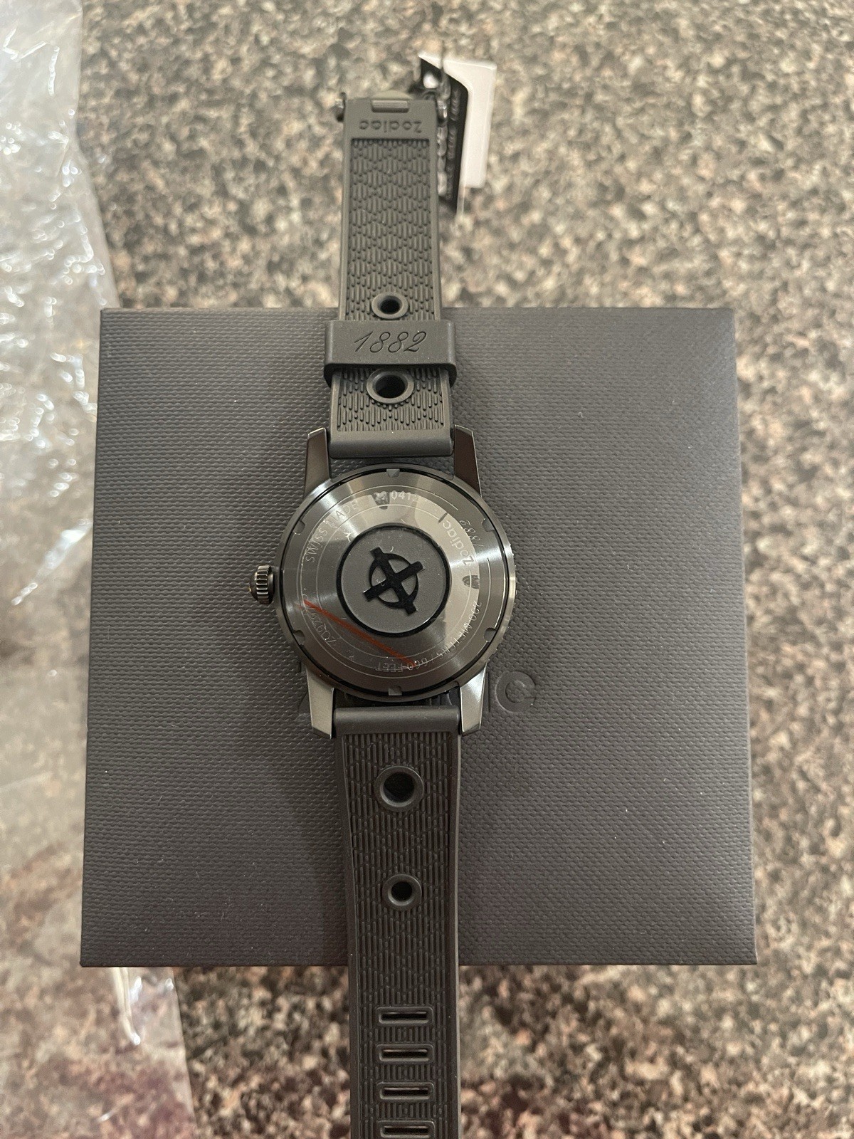 Zodiac Super Sea Wolf Men’s Black Watch, 200M WR, Reference ZO9297 New With Box