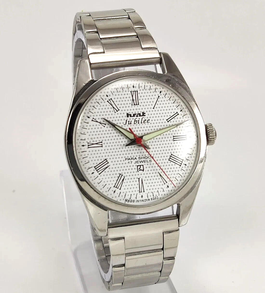 HMT Jubilee White Dial 17 Jewels Mechanical Hand-Winding For Men’s Wrist Watch
