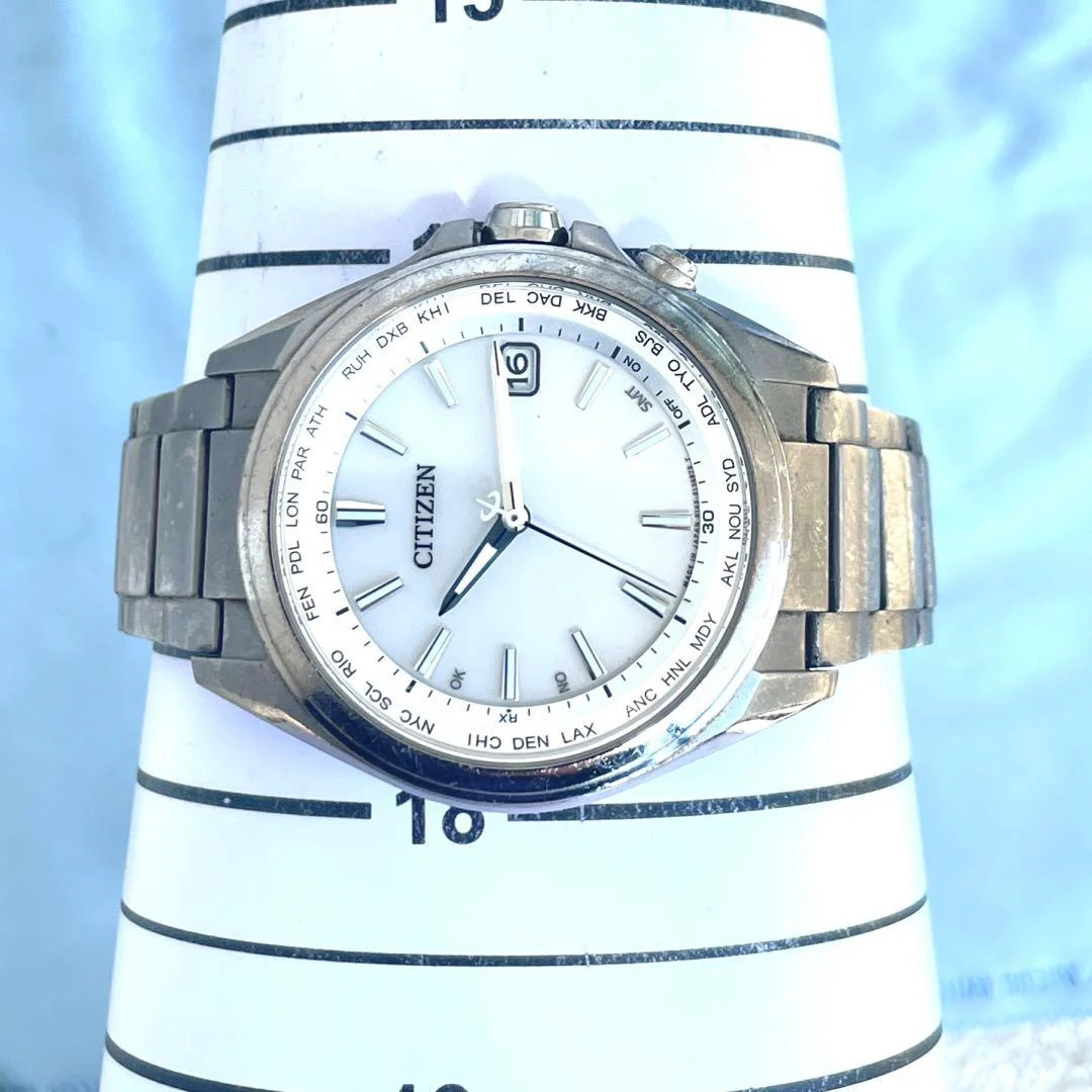 CITIZEN Attesa H149-S096073 Direct Flight Titanium Solar White Dial Watch