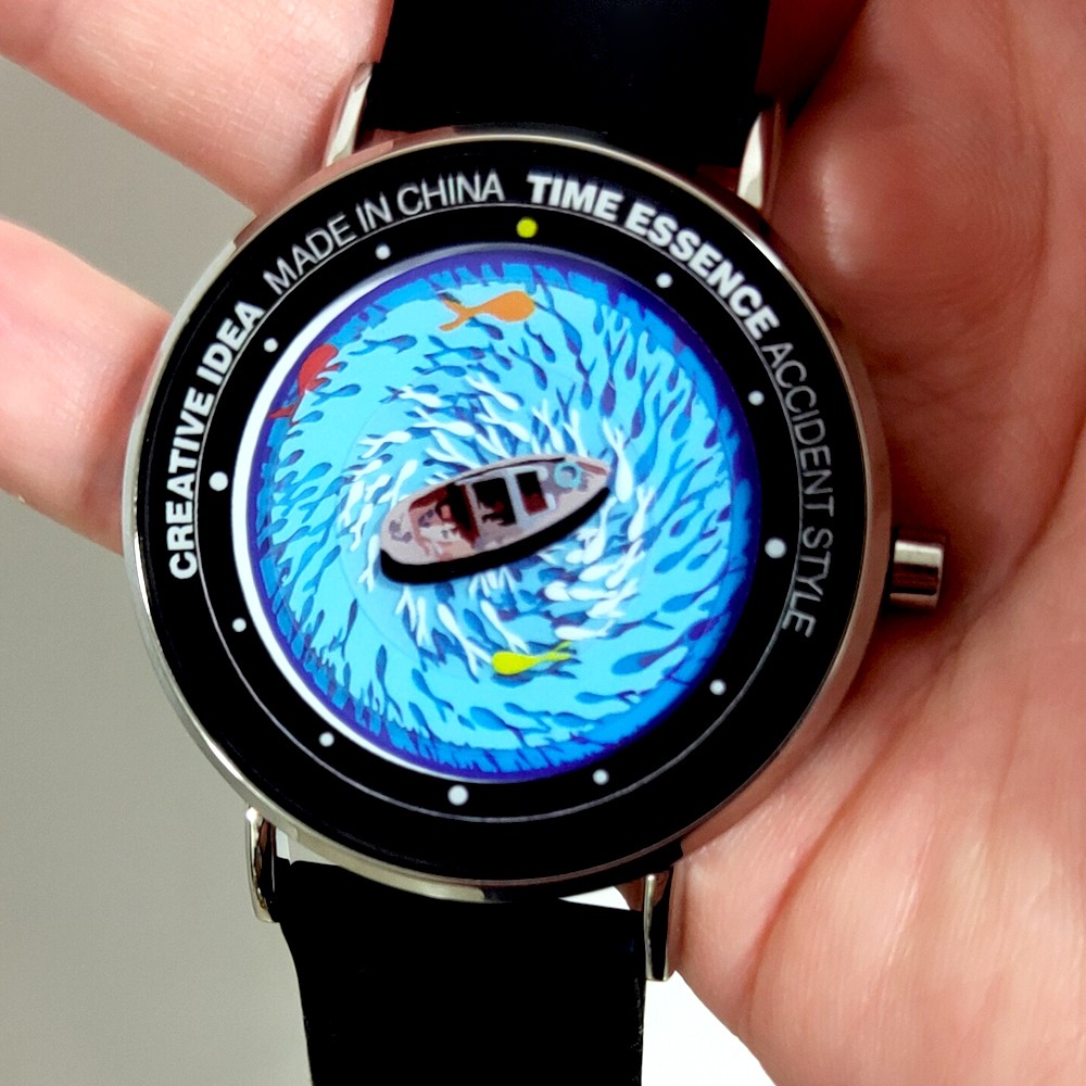 Fish around the boat tide Internet celebrity creative Watch round quartz