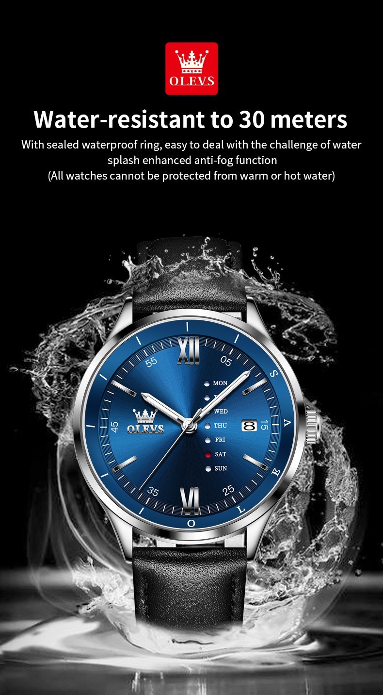 OLEVS 2931 Luminous 3Bar Waterproof Best Present Japan Movement Quartz Watch