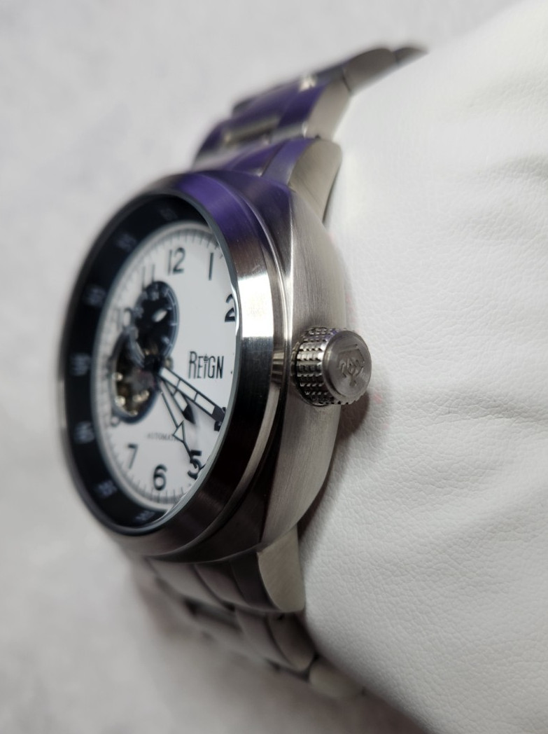 Gorgeous REIGN Automatic Men’s Watch White Dial 41mm Open Heart – 24 hr SubDial