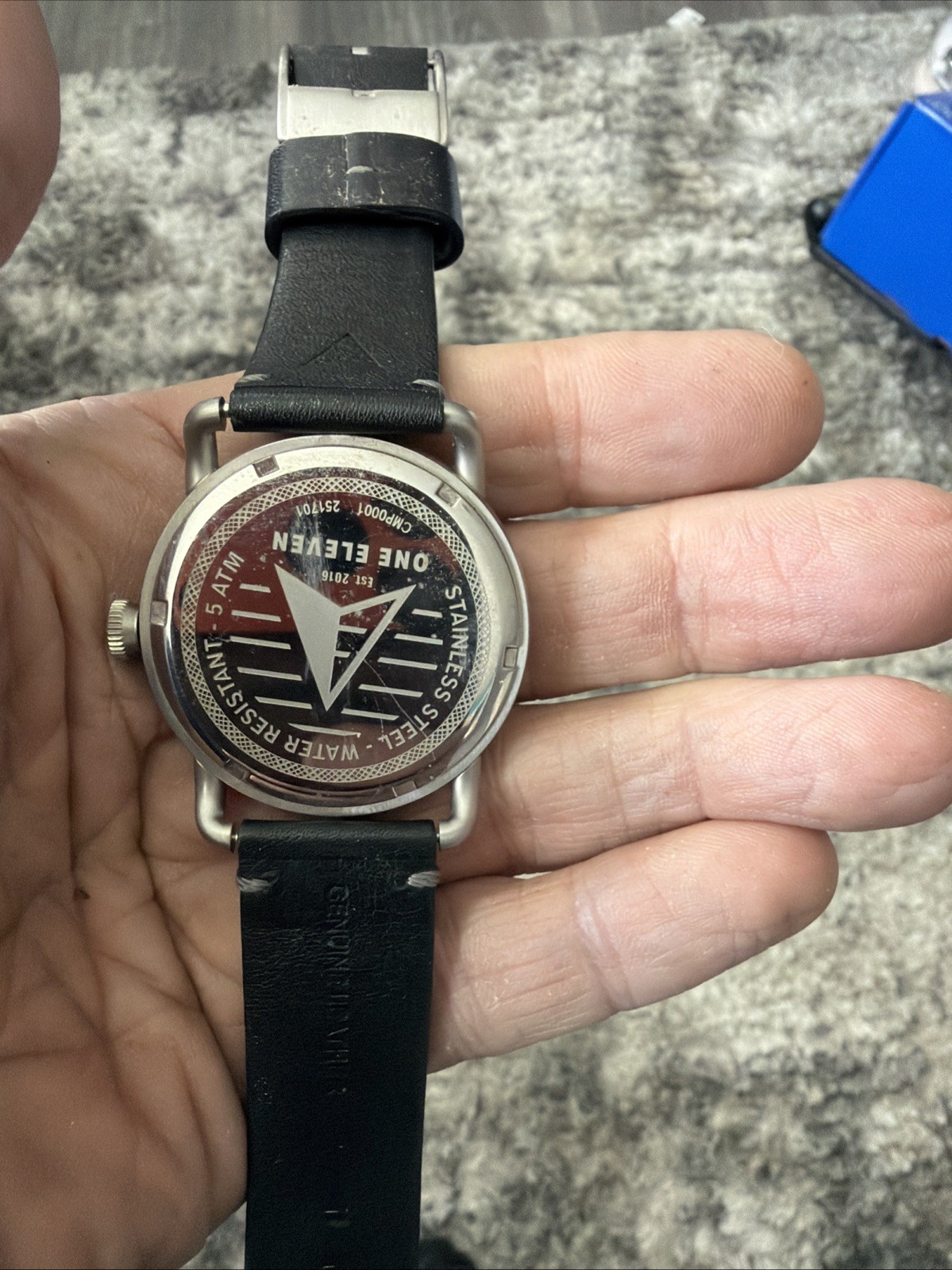 One Eleven 39mm Leather Quartz Analog Watch