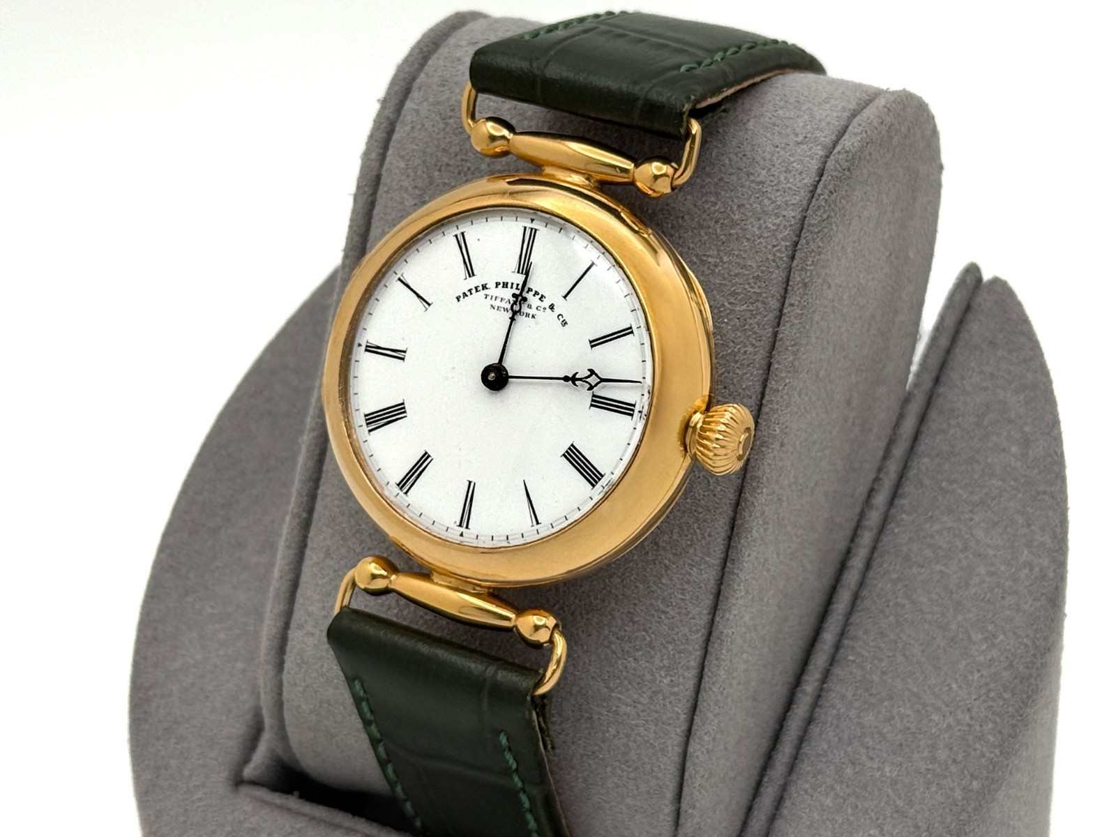 Vintage Patek Philippe Tiffany & Co Watch 34mm 18K Gold Leather Strap