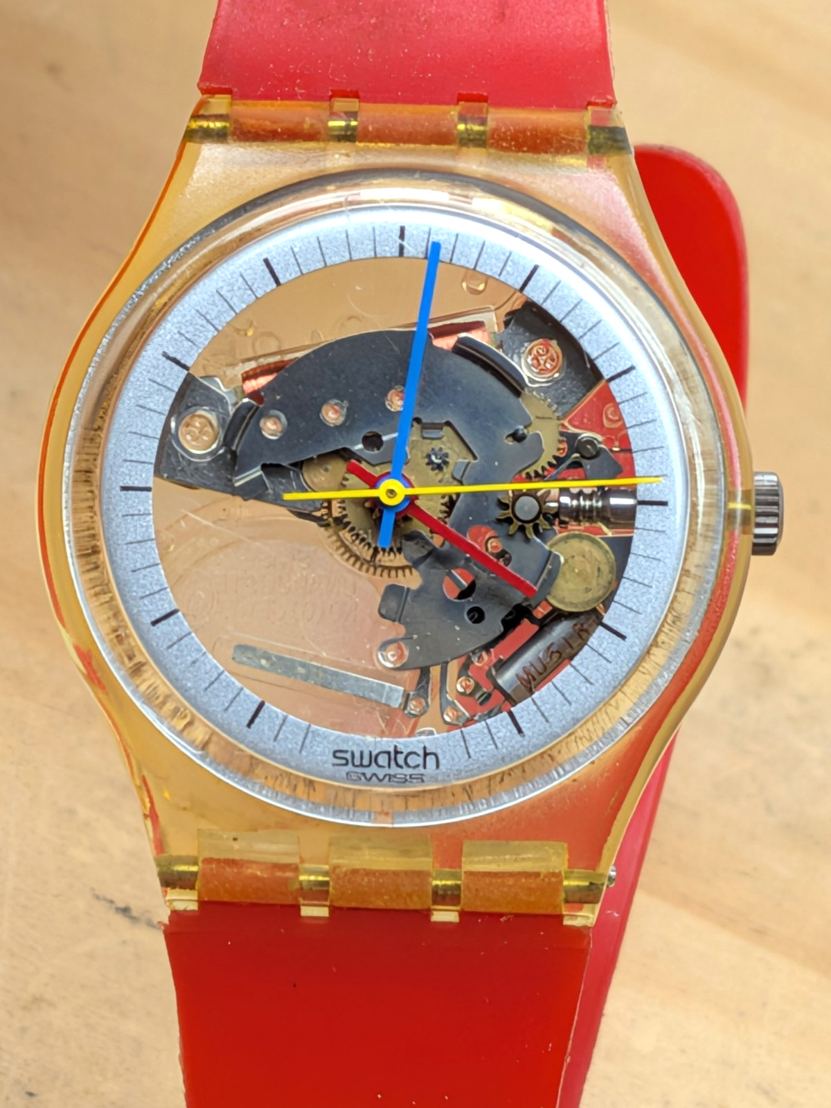 Vintage Swatch Watch red / clear case