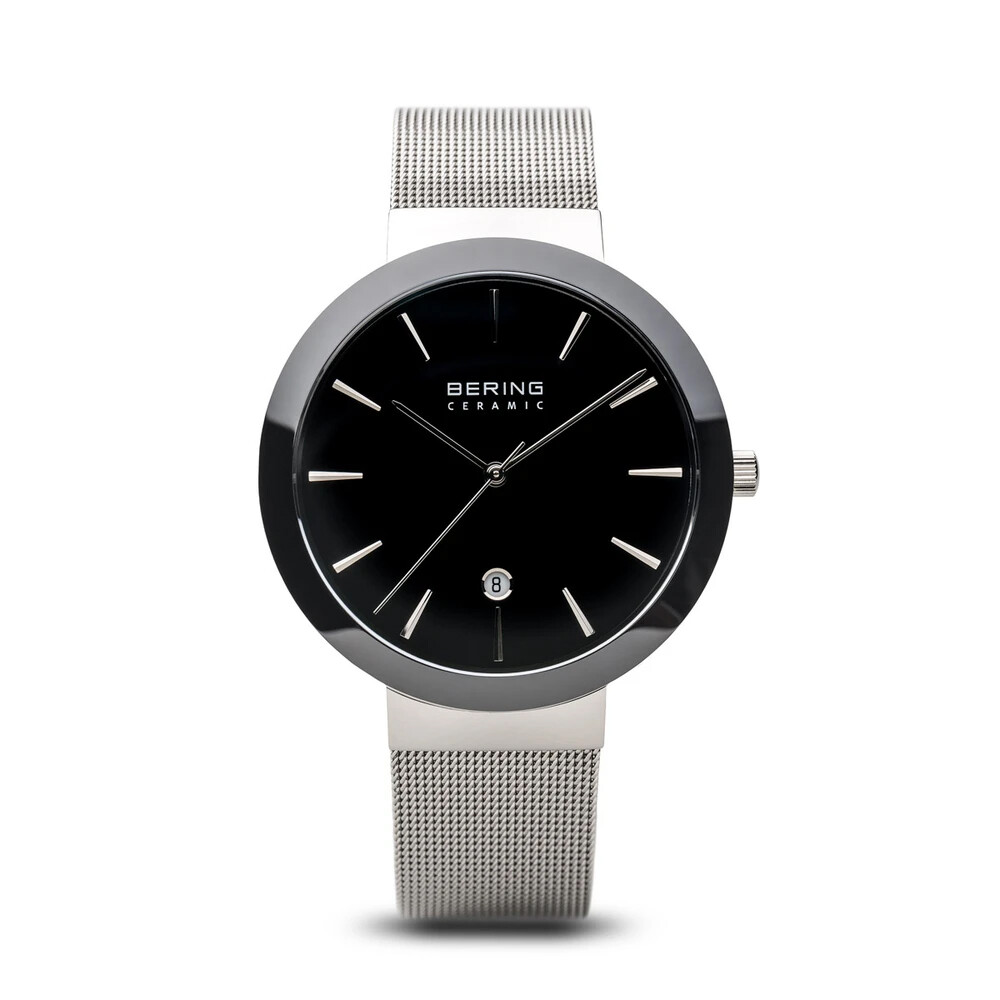 Bering Time Ceramic Silver Stainless Steel Case and Strap Women Watch. 11440-042
