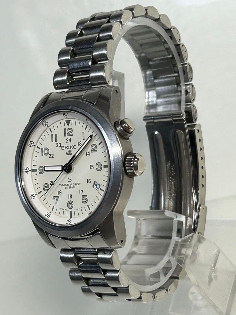 Perfectly working condition [New secondary battery] SEIKO S suspension military