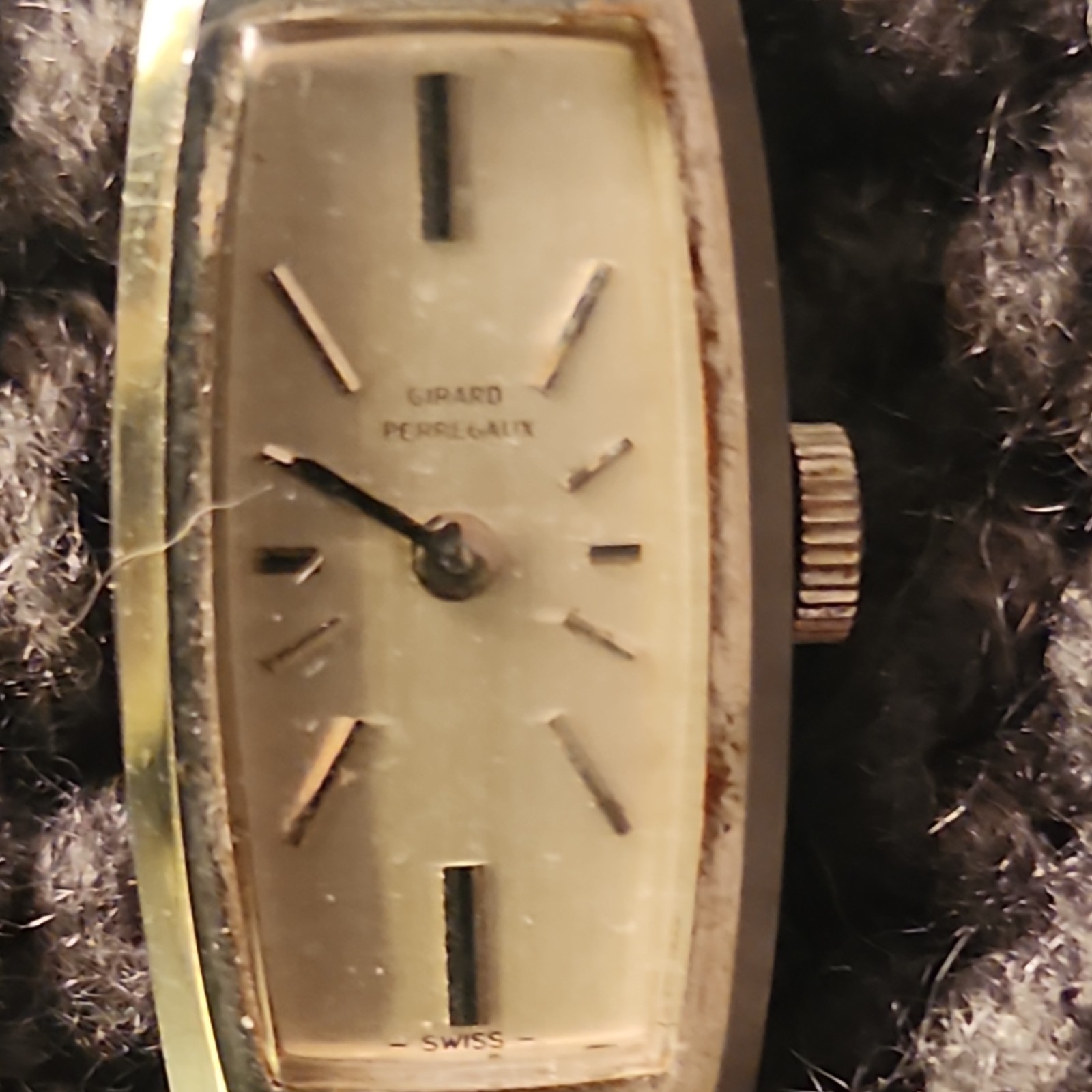 Girard-Perregaux Swiss Made Women’s Manual Tonneau Watch Brown Leather. Works!