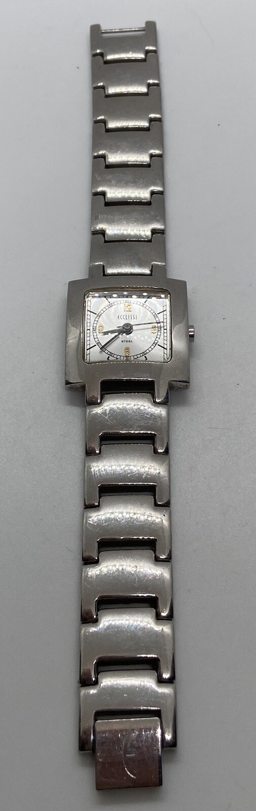 ECCLISSI STEEL LADIES WATCH Water Resistant Fits 6-1/2” Wrists Square Dial