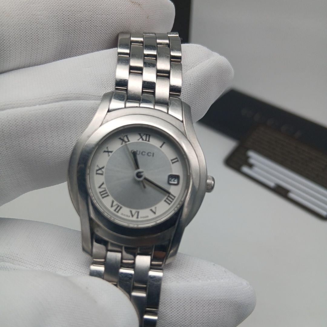Gucci 5500L G-Class Ladies Watch Silver Dial Roman Index Date Quartz Auth Japan