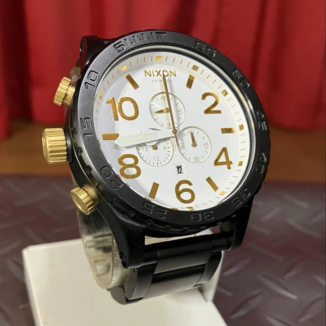 Nixon 51-30 Chrono Custom Quartz Stainless Steel Matte Black 51mm White Dial