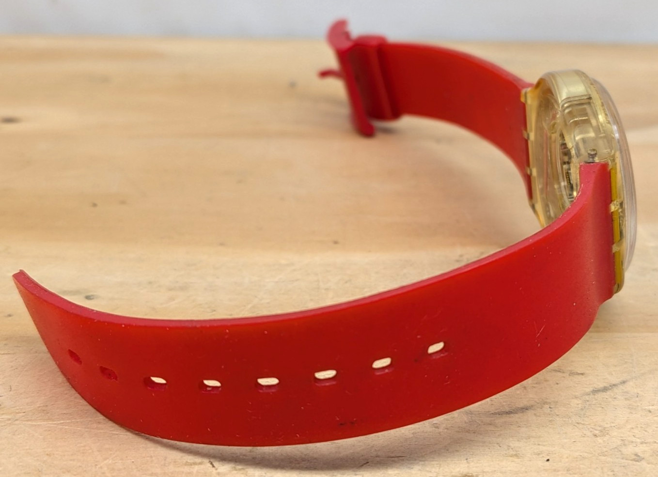 Vintage Swatch Watch red / clear case