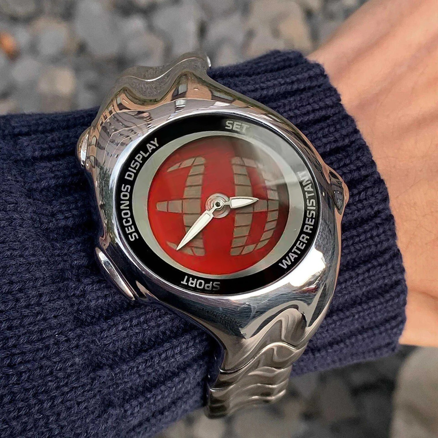 Y2K Digital Analog Quartz Watch Men Dual Display Vintage Futuristic Metal Gift