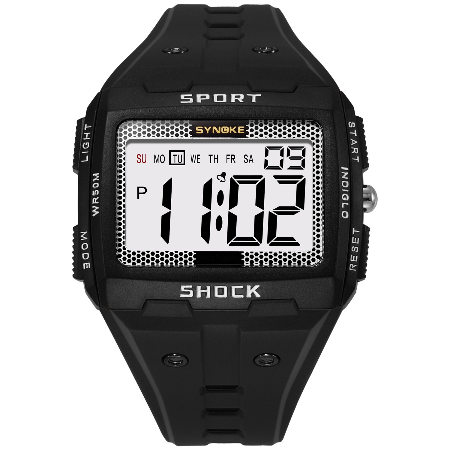 Full Numbers Big Size Digital Watch Water Resistant Electronic Wristwatch
