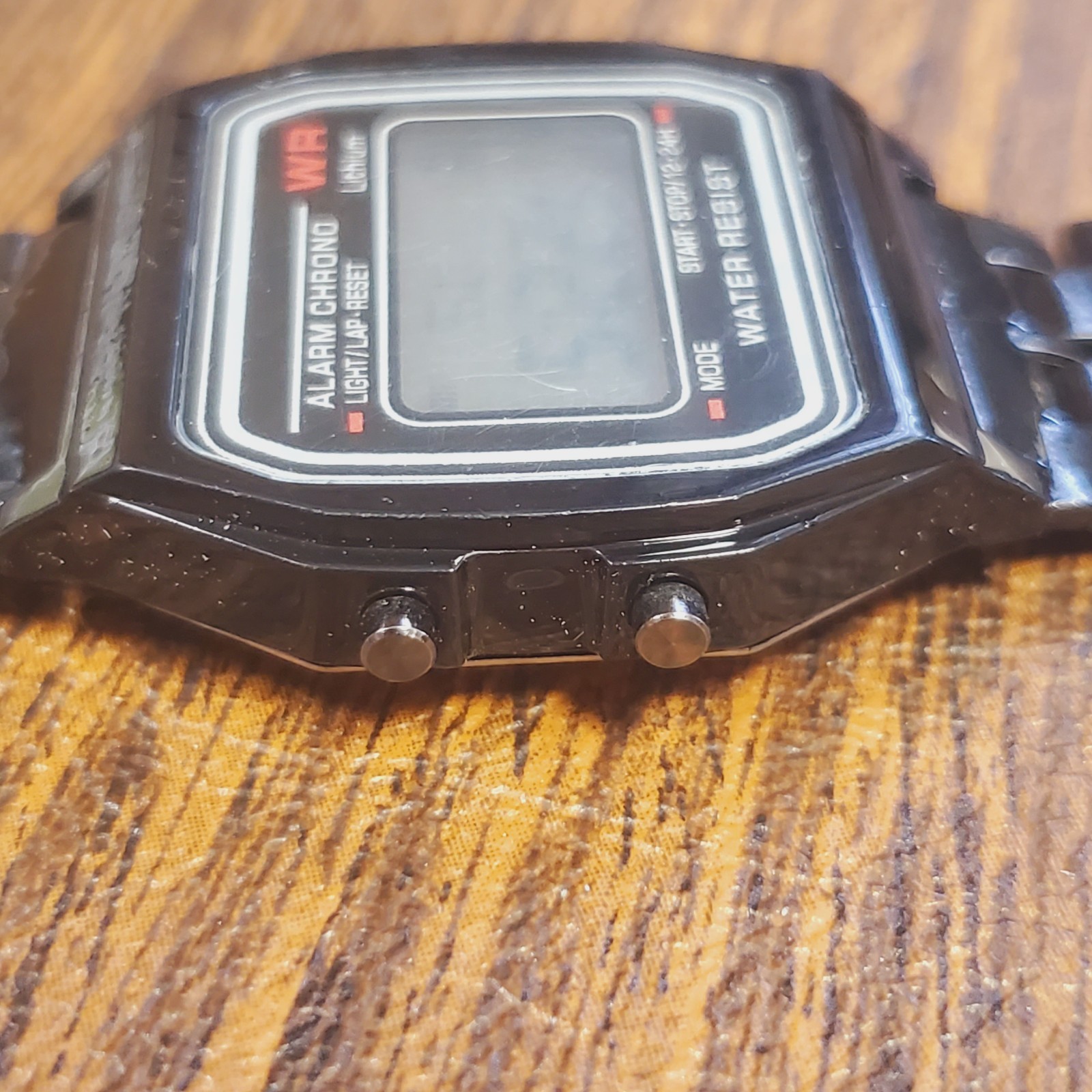 Stainless Steel Retro Digital Watch. Classic BLACK Date Time Alarm Timer US SHIP