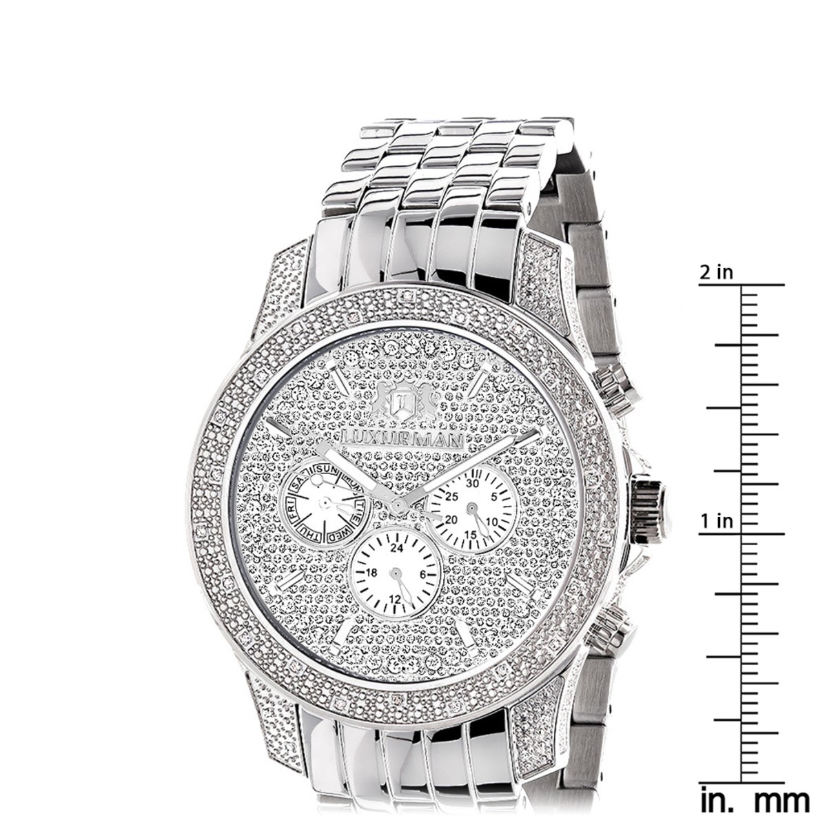 Luxurman Men’s Designer Diamond Watch 0.50ct